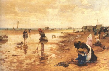 アルフレッド・グレンデニング Painting - 海辺の風景を楽しむ一日 アルフレッド・グレンデニング